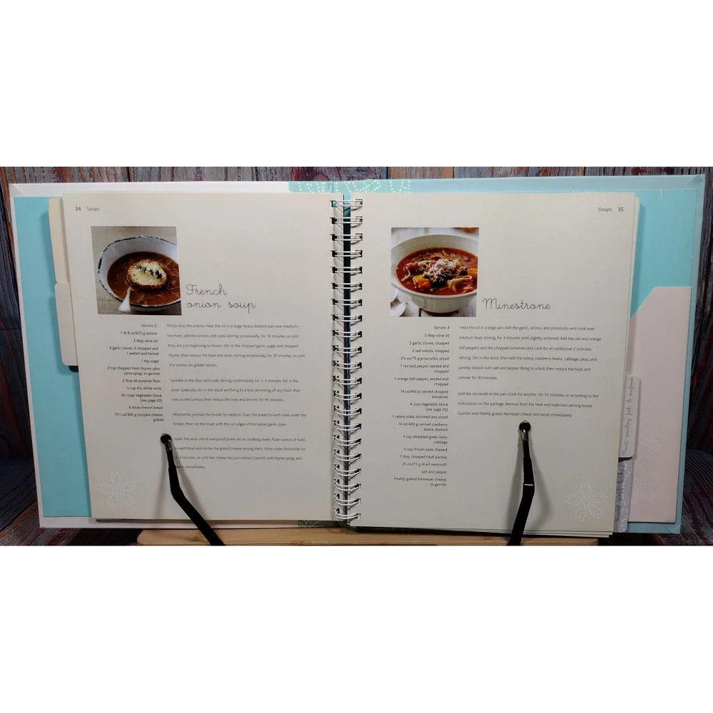 Love Food My Recipe Keeper Organizer Binder Journal with Tabs and Pockets‎ Blue
